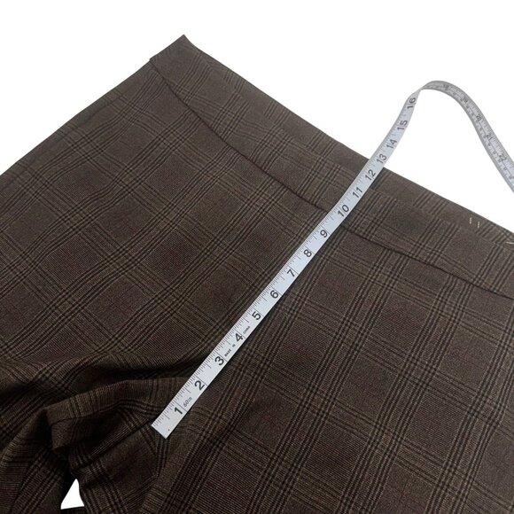 Kim Rogers Womens Plaid Curvy Fit Trousers Pants Size 18W Short Brown Stretch - Picture 6 of 10
